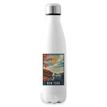Discover Saratoga Lake In New York State - Insulated Water Bottle - white - Right