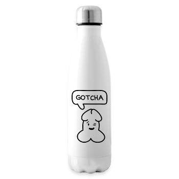 lustiges Junior 'Gotcha'-Emoticon - Isolierflasche - Weiß - Rechts