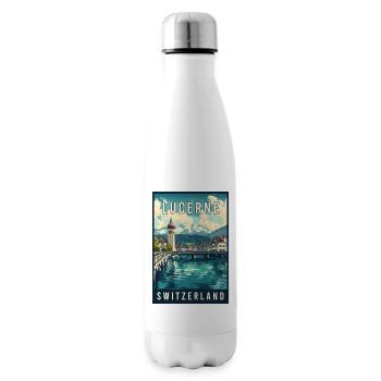Entdecken Sie die Schweizer Alpen und Luzern in der Schweiz - Isolierflasche - Weiß - Rechts