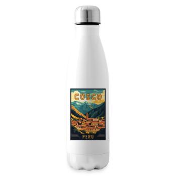 Discover Vibrant Cusco in Peru - Travel Art - Insulated Water Bottle - white - Right