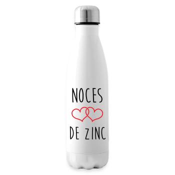 Zinkhochzeit 76 Jahre - Isolierflasche - Weiß - Rechts
