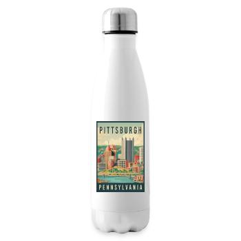 Explore Skyline of Pittsburgh in Pennsylvania - Insulated Water Bottle - white - Right