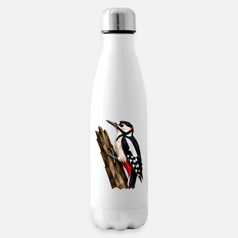 Polygonal Woodpecker - Insulated Water Bottle - white