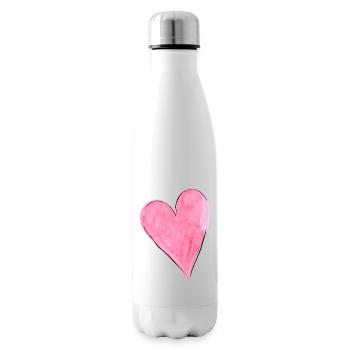 Heart Pink - Insulated Water Bottle - white - Right