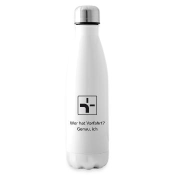 Wer hat Vorfahrt? - Isolierflasche - Weiß - Rechts