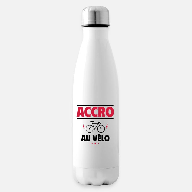 accro au vélo, cyclisme, cycliste - Bouteille isotherme - blanc