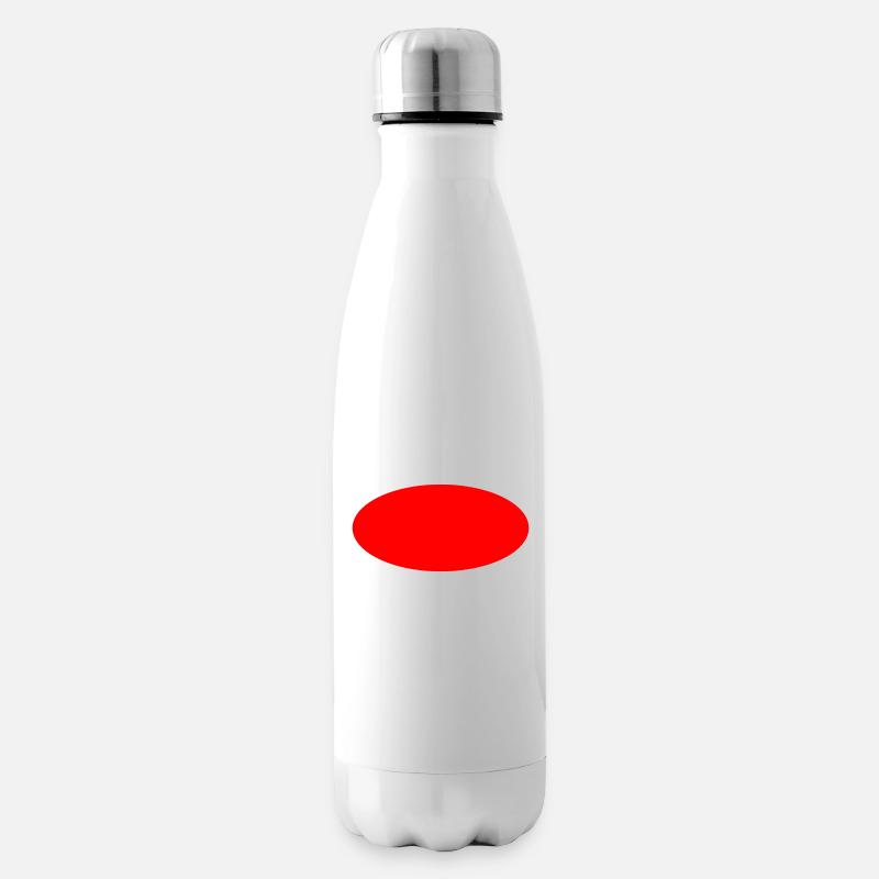 Fond ovale rouge - Bouteille isotherme - blanc