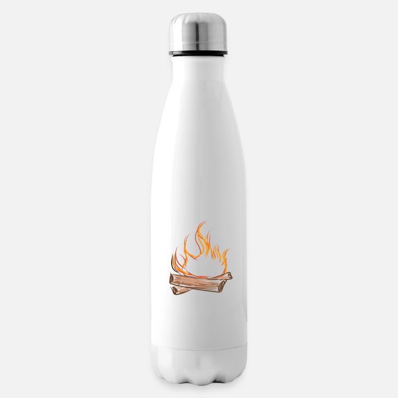Lagerfeuer feuer - Isolierflasche - Weiß