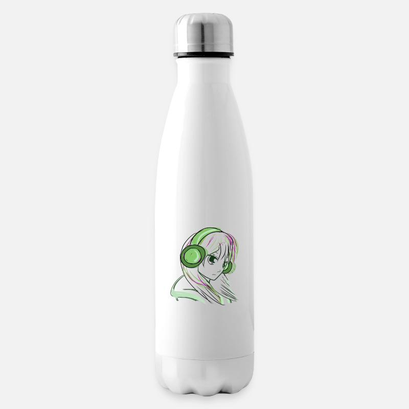 manga vert - Bouteille isotherme - blanc