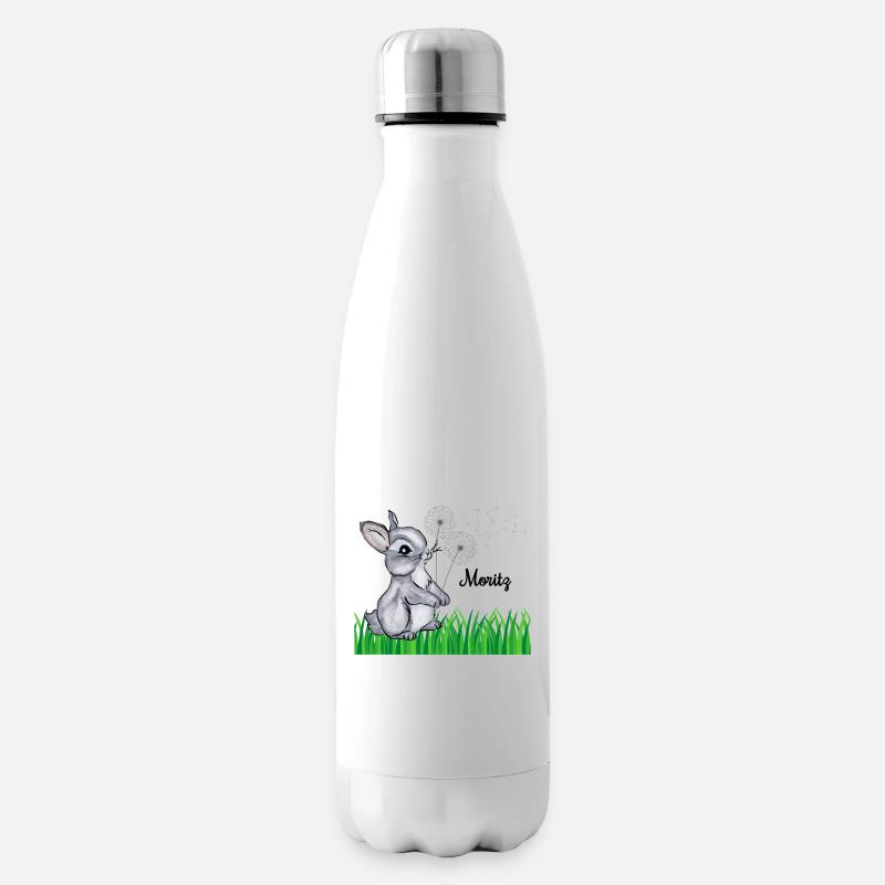 Rabbit Name Gift Moritz - Insulated Water Bottle - white