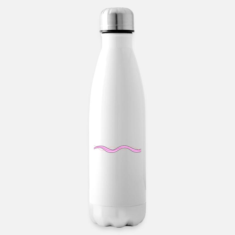 linie welle strich pink - Isolierflasche - Weiß