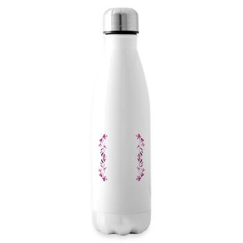 ligne rose peinte en gris - Bouteille isotherme - blanc - Droite