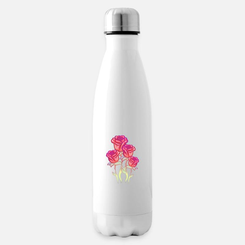 rote blumen blume rose glitzer - Isolierflasche - Weiß
