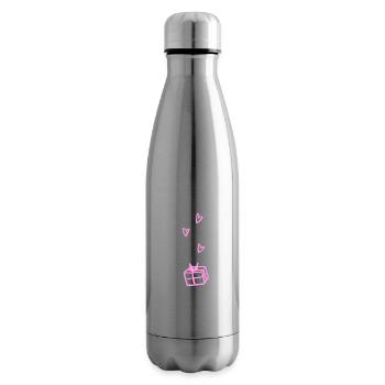 geschenk box rosa symbol weihnachten herzen - Isolierflasche - Lightsilver - Rechts
