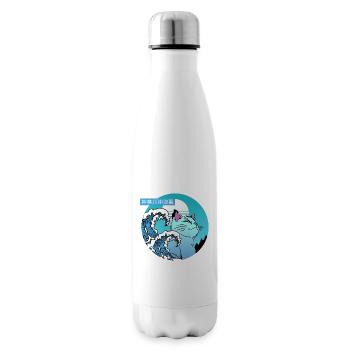 Cat and big wave - Insulated Water Bottle - white - Right
