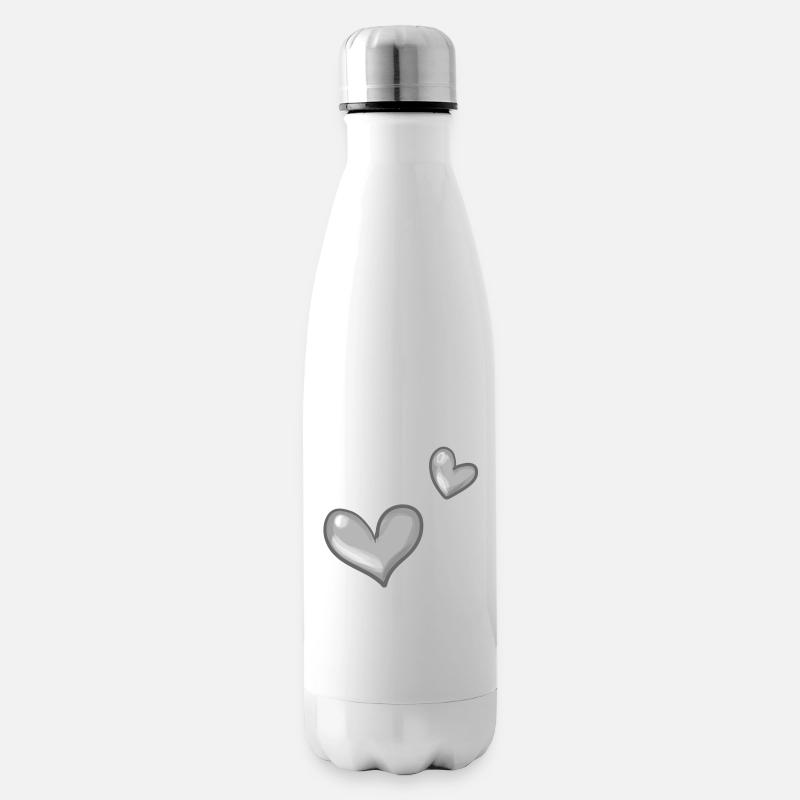 zwei graue herzen herz - Isolierflasche - Weiß