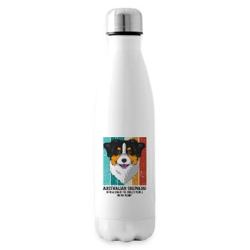 Australischer Schäferhund - Isolierflasche - Weiß - Rechts