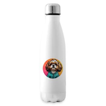 Shih Tzu Portrait im Farbkreis - Isolierflasche - Weiß - Rechts