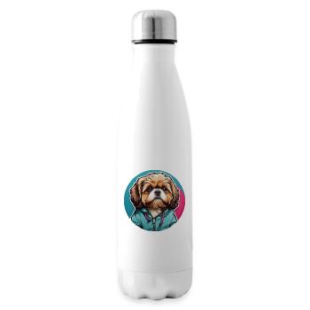 Shih Tzu Portrait im Farbkreis - Isolierflasche - Weiß - Rechts