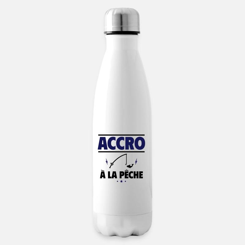 accro à la pêche - Bouteille isotherme - blanc