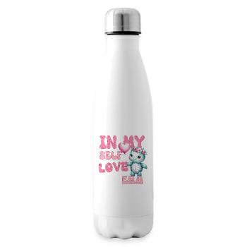 Cute Valentine's day Turtle - In my self love - Insulated Water Bottle - white - Right