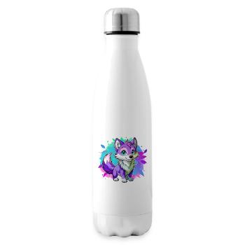 Bébé loup violet - Bouteille isotherme - blanc - Droite