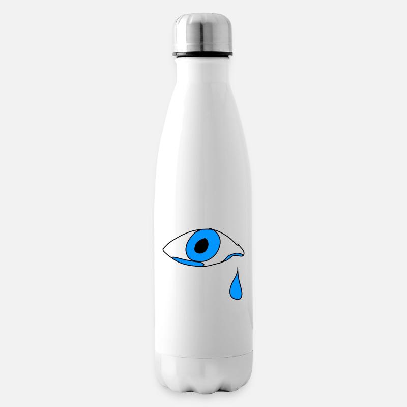 auge träne weinen - Isolierflasche - Weiß