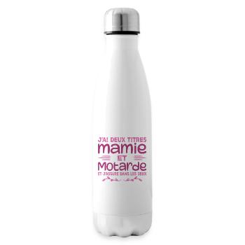 Two Granny and Biker Titles | Grandma | Motorcycle - Insulated Water Bottle - white - Right