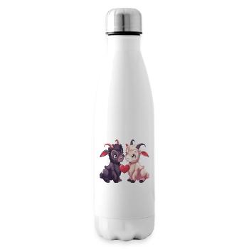 Goat Heart Valentine's Day - Insulated Water Bottle - white - Right