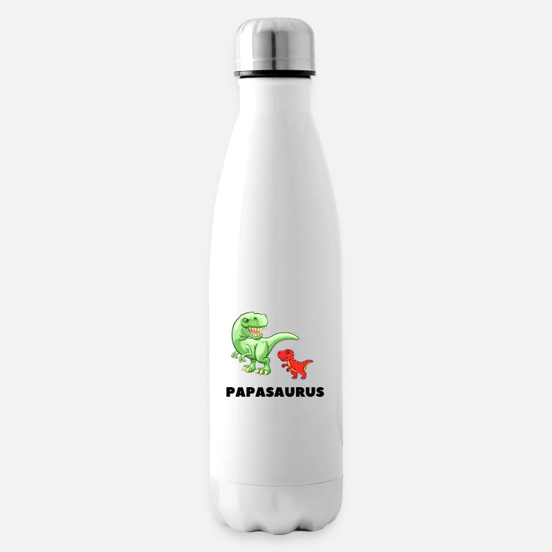 Papa Père Naissance Paternité Papasaurus - Bouteille isotherme - blanc