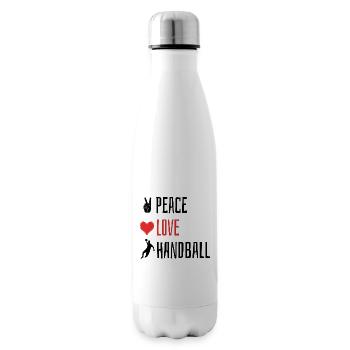 Peace Love Handball - Heart - Insulated Water Bottle - white - Right