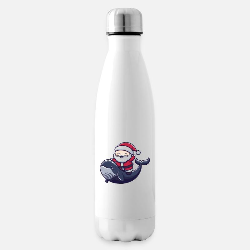 Wal Weihnachtsmann - Isolierflasche - Weiß