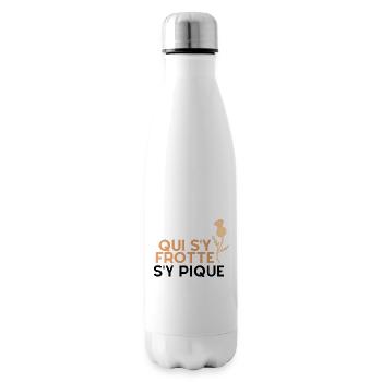 Qui s'y frotte, s'y pique ! Expressions Lorraines - Bouteille isotherme - blanc - Droite