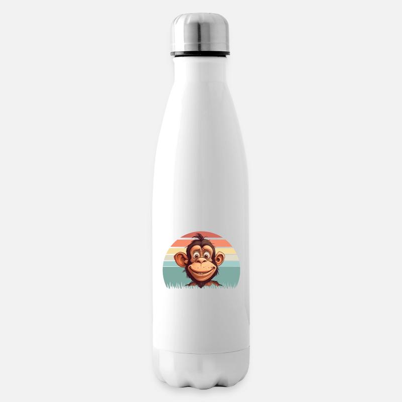 Affe - Isolierflasche - Weiß
