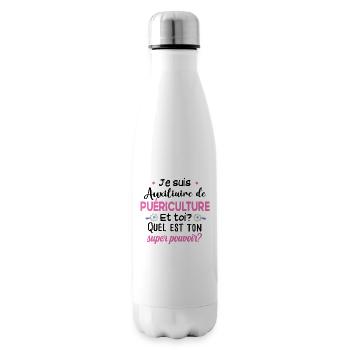 Auxiliaire de puériculture Puéricultrice Métier - Bouteille isotherme - blanc - Droite