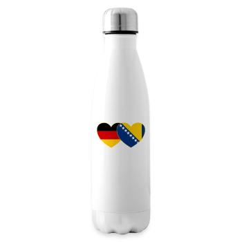 Germany Bosnia Flag Heart - Insulated Water Bottle - white - Right