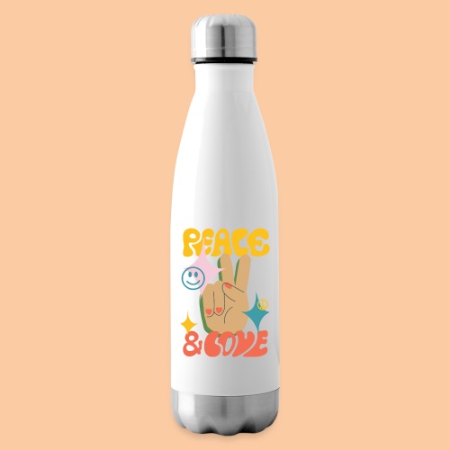 Peace, love and the fingers to the peace sign - Insulated Water Bottle