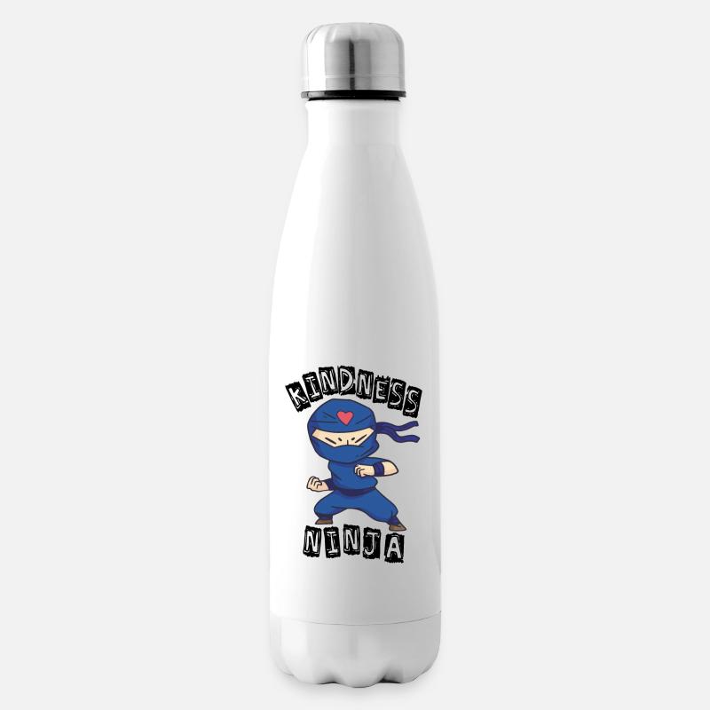 Freundlicher Ninja, Kampf gegen Mobbing - Isolierflasche - Weiß