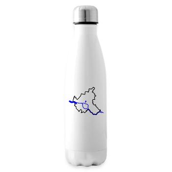 Hamburg - Contour of the city - with Elbe - Insulated Water Bottle - white - Right