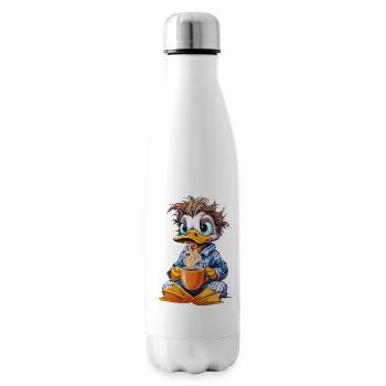 Canard du matin avec café - Bouteille isotherme - blanc - Droite