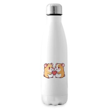 Couple de hamsters Amour Saint-Valentin - Bouteille isotherme - blanc - Droite