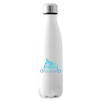 Name shirt Olivia with mermaid - Insulated Water Bottle - white - Right