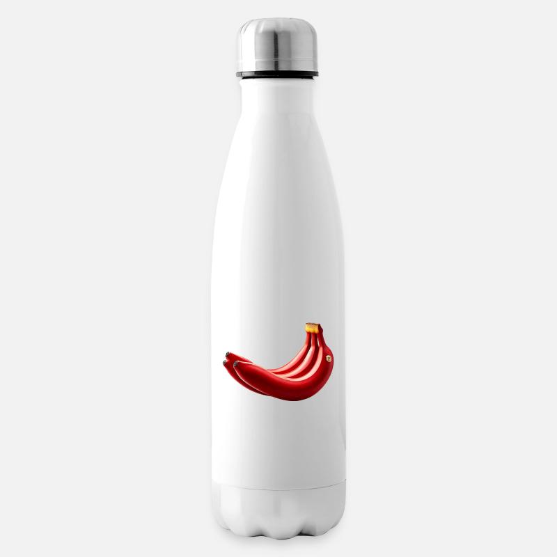 Rote Banane – Exotische Kunst - Isolierflasche - Weiß
