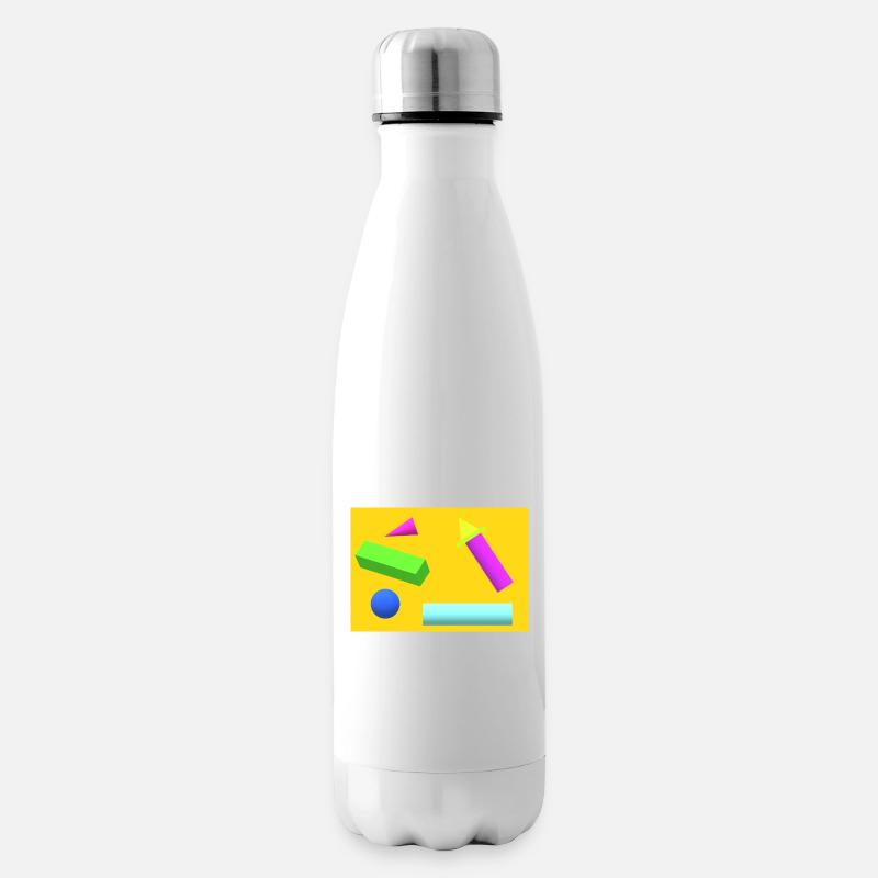 Vibrant Geometric Abstract Print - Insulated Water Bottle - white