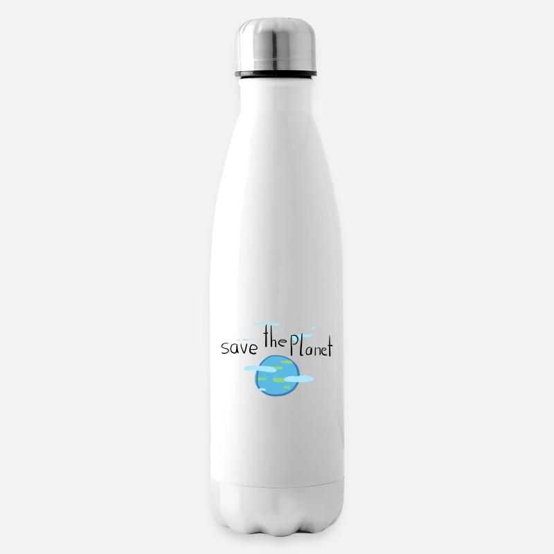 Rette den Planeten Erde Klimaschutz - Isolierflasche - Weiß