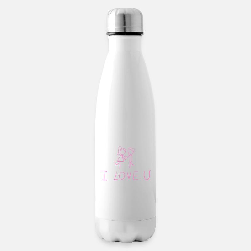 Je t’aime couple - Bouteille isotherme - blanc