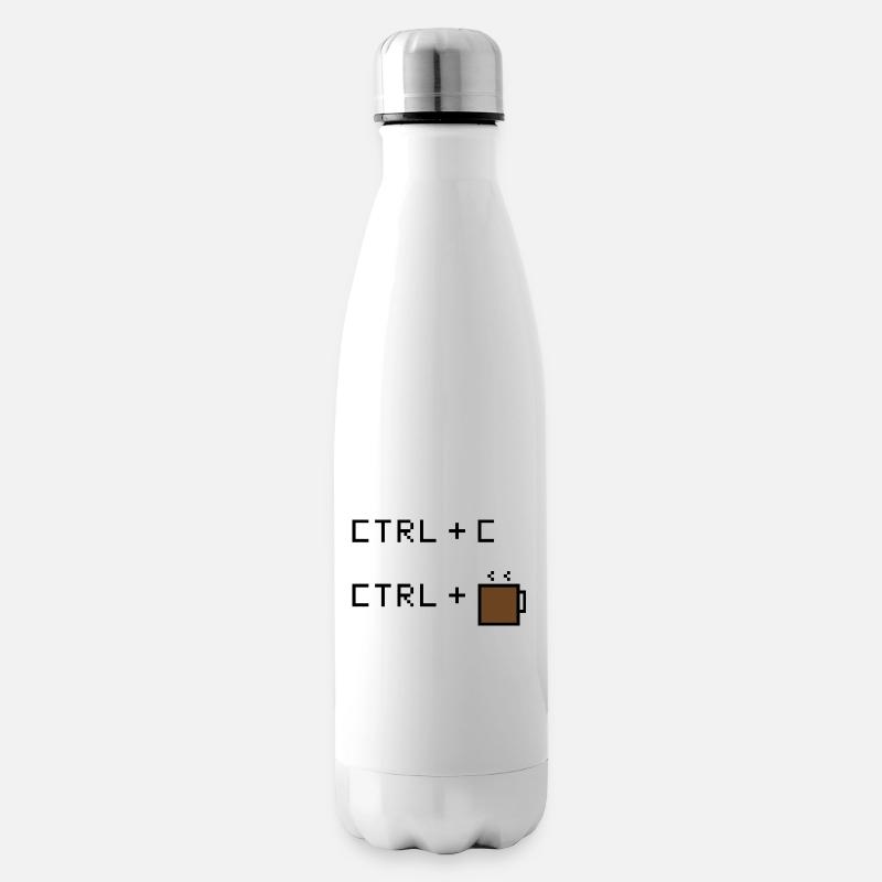 CTRL+C Édition Café - Humour rétro de bureau - Bouteille isotherme - blanc