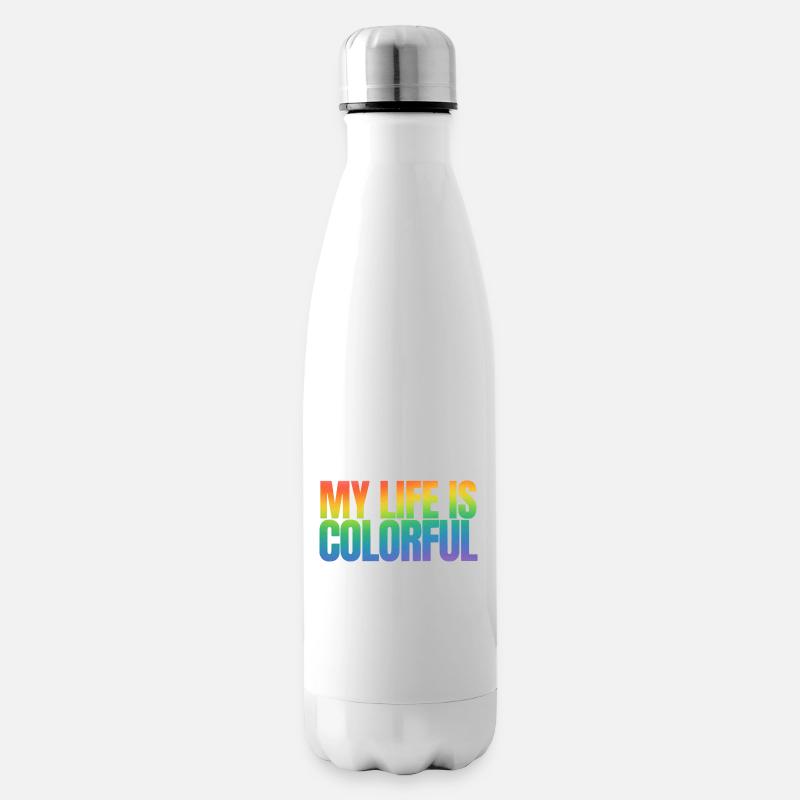 My Life Is Colorful - Isolierflasche - Weiß