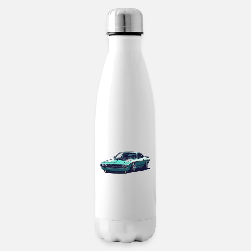 Muscle Car Rétro Sarcelle - Bouteille isotherme - blanc