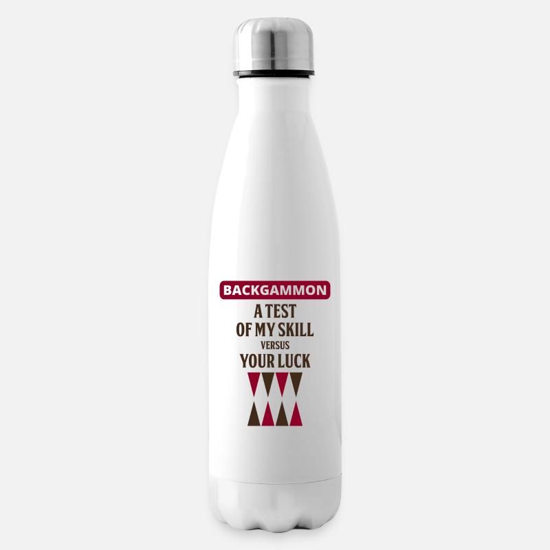Backgammon Spieler Brettspiel lustige Sprüche Geschenk - Isolierflasche - Weiß